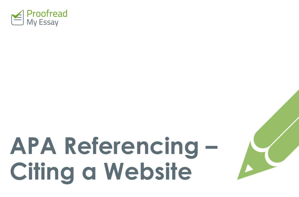 APA Referencing - Citing a Website
