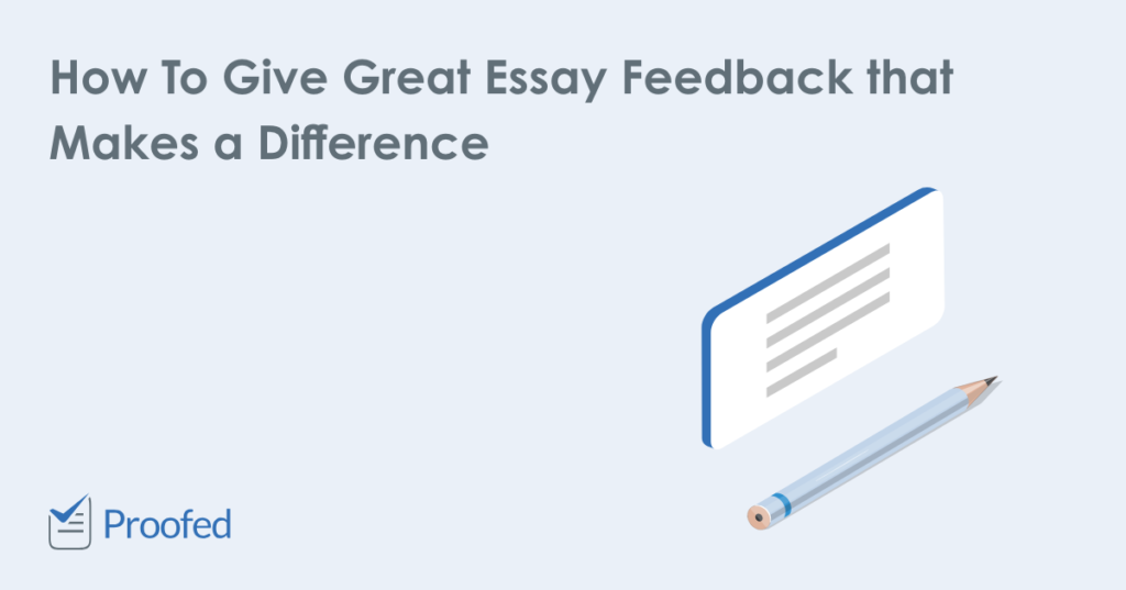 How to Give Feedback on an Essay