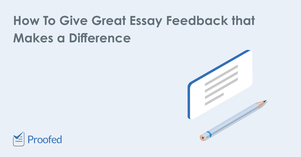 feedback to give on an essay