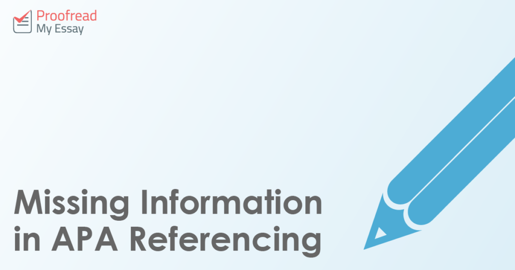 Missing Information in APA Referencing