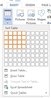 Adding a table.