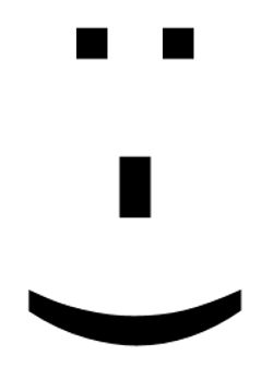 Unless you turn it on its side, when it becomes the eyes in an ASCII smiley.