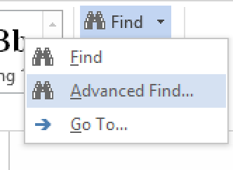 The 'Advanced Find' option.