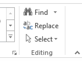 The 'Find' and 'Replace' buttons.