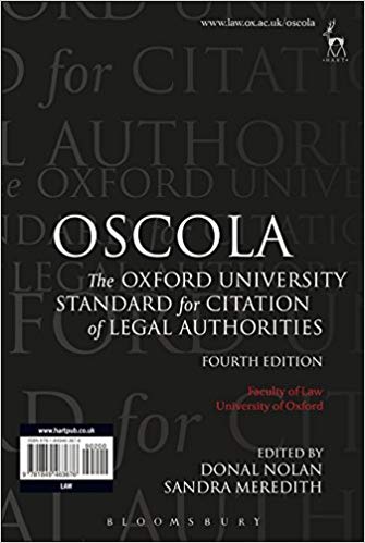 The OSCOLA style guide (2012, Hart Publishing)