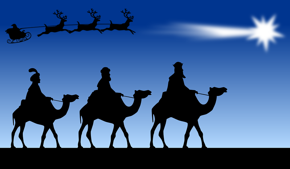 Three wise men and one jolly dude in a sleigh?