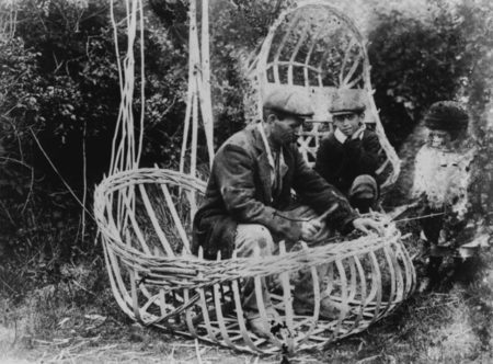 A Welsh coracle being made