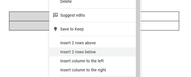 Adding rows and columns.