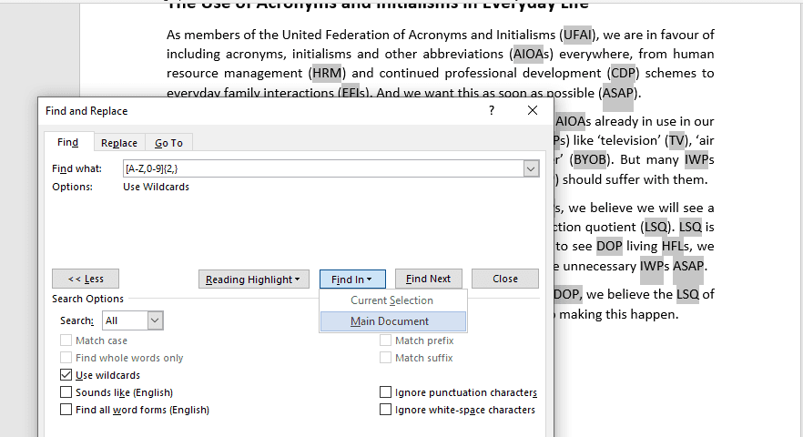 Acronym Generator from Letters