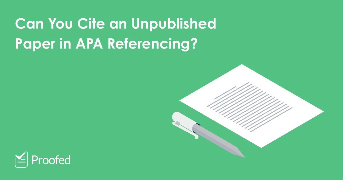 how to cite an unpublished research paper in apa