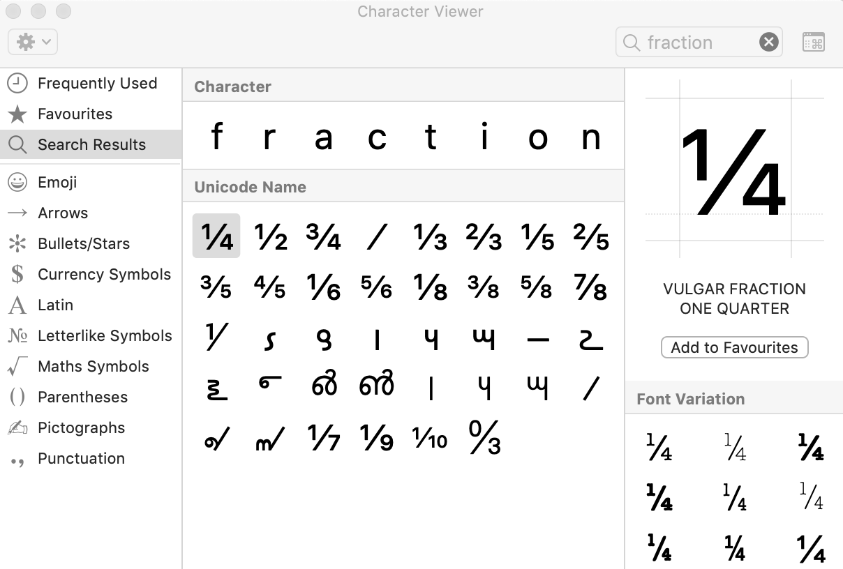 13 16 Fraction Symbol