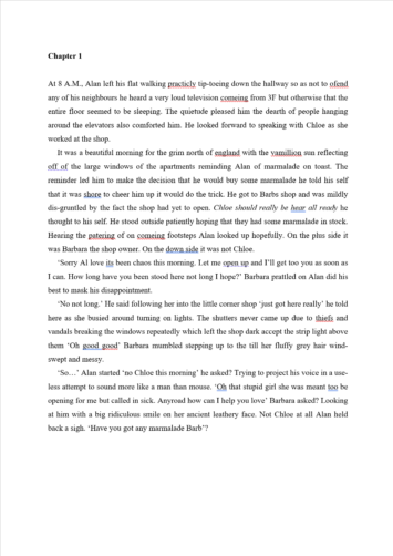 MS Word Proofreading Example (Before Editing)