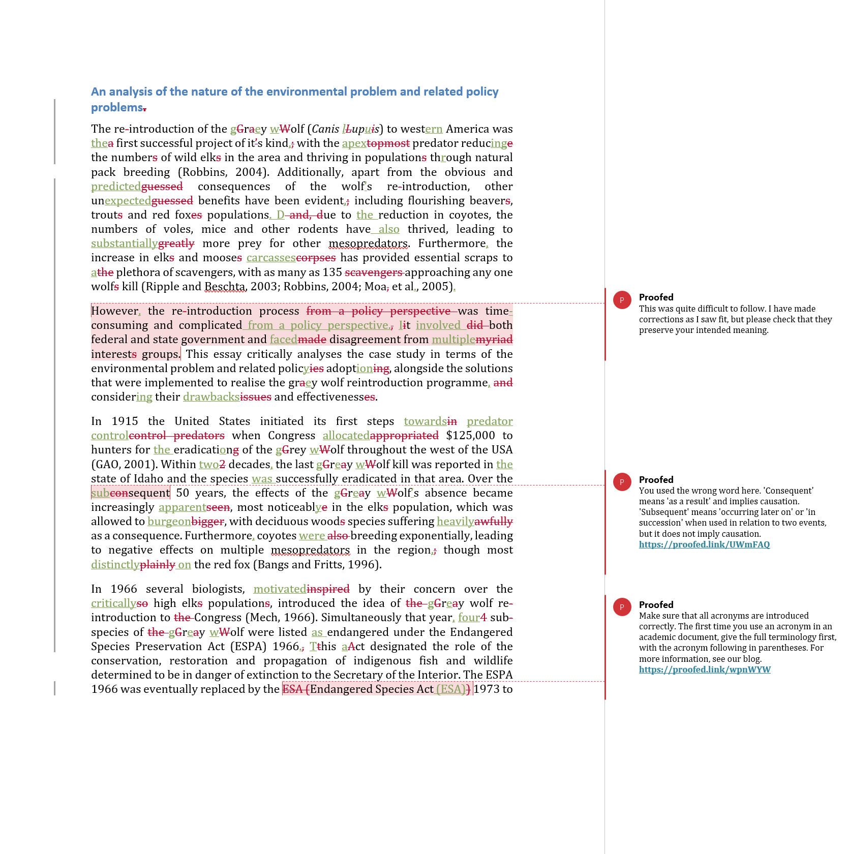 Essay Proofreading Example (After Editing)