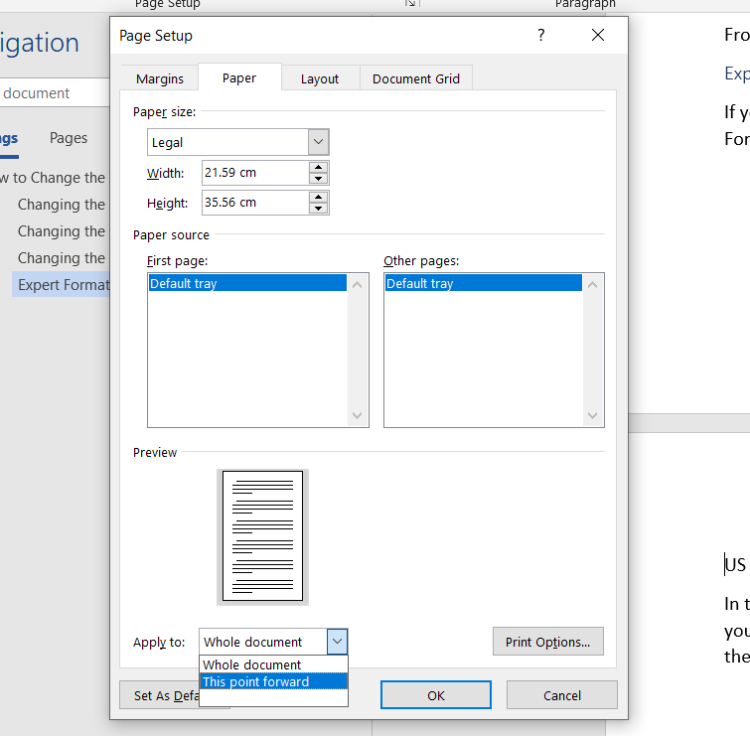 How Do I Change The Default Paper Size In Word For Mac