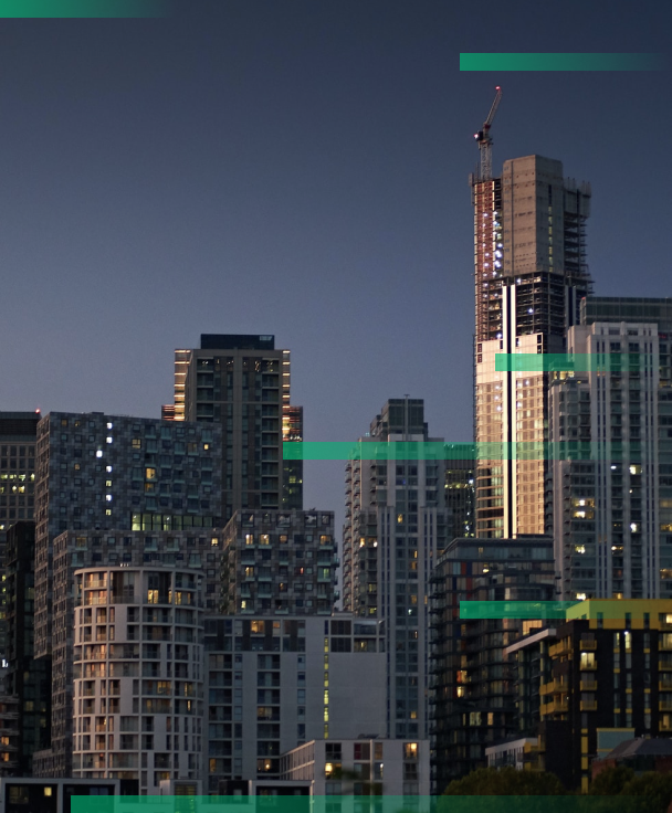 high rise buildings at night