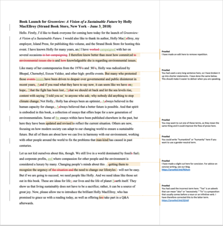 演讲稿英文修改润色编辑后示例