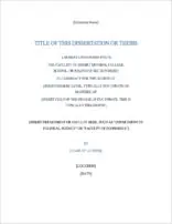 Dissertation Formatting Example